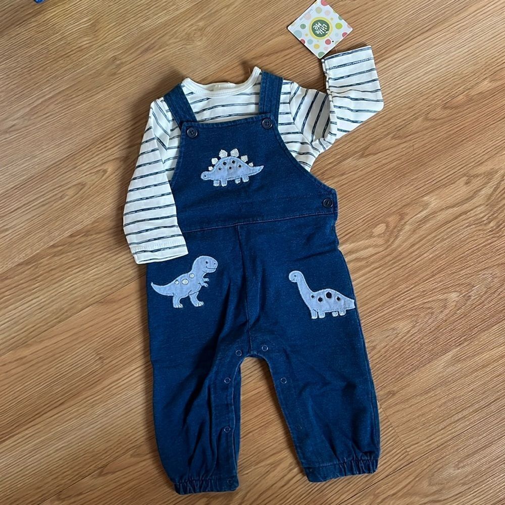Little Me Knit Overall Set